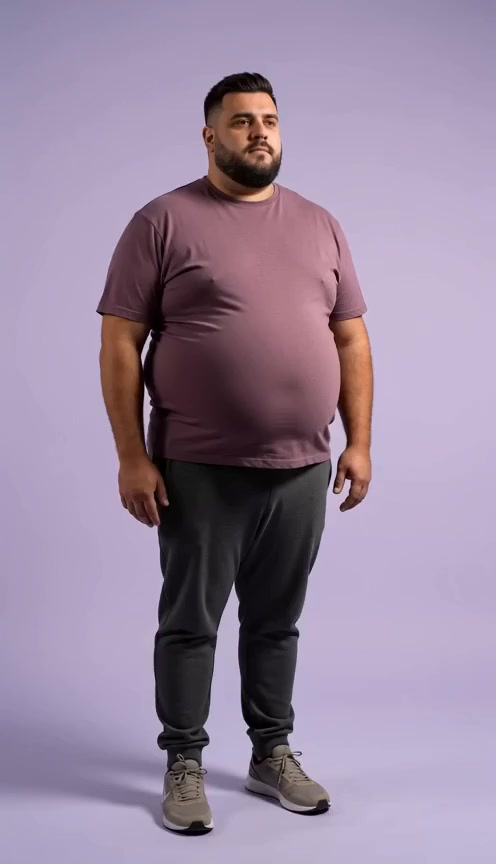 An illustrative transformation of the same adult man over time